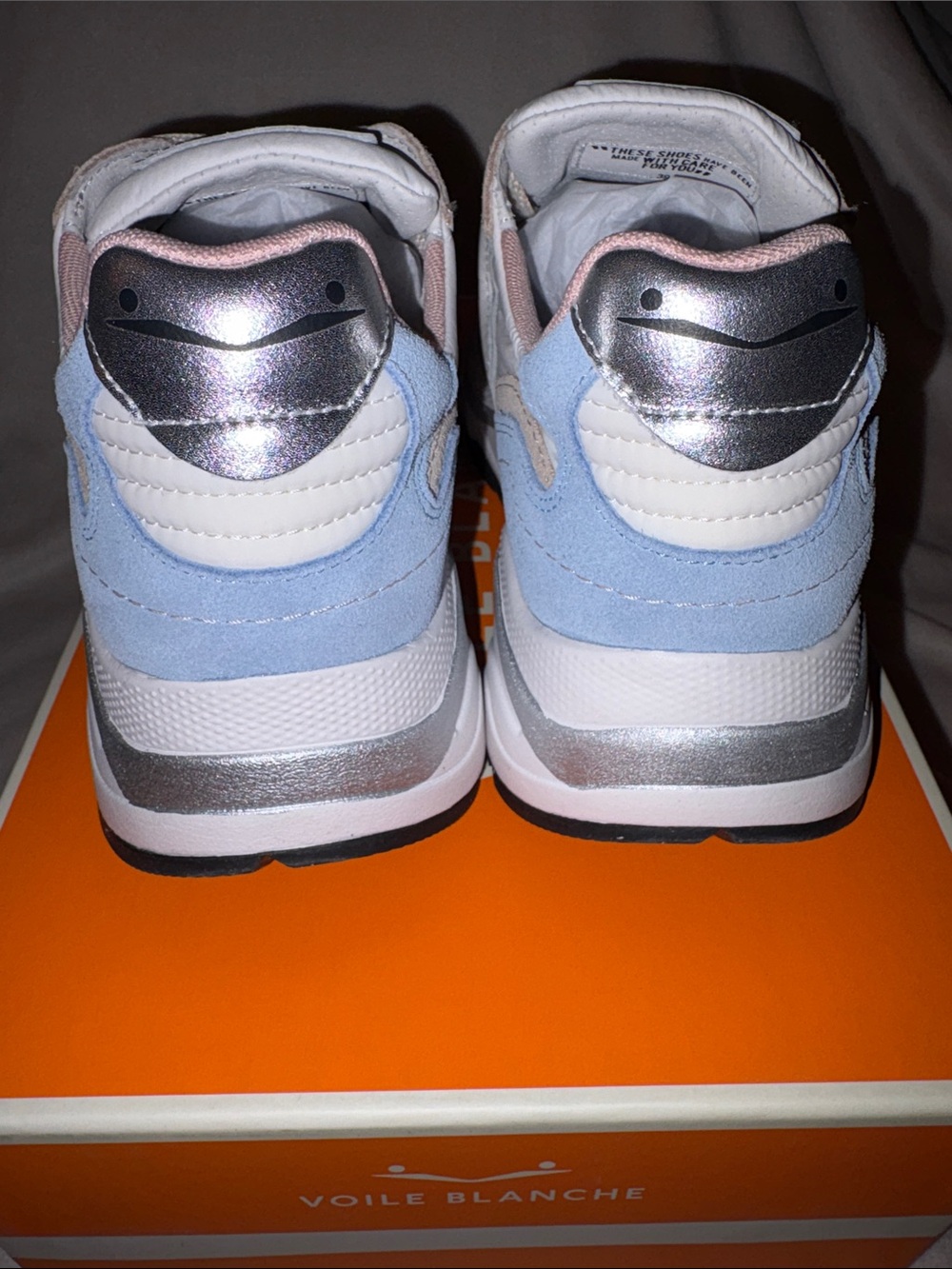 NWT VOILE BLANCHE CLUB119 Nylon and Suede Sneaker in Sky Blue- Pink- White - Picture 12 of 16